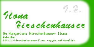 ilona hirschenhauser business card